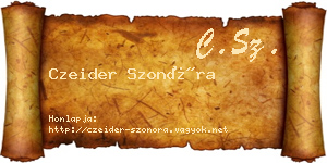 Czeider Szonóra névjegykártya